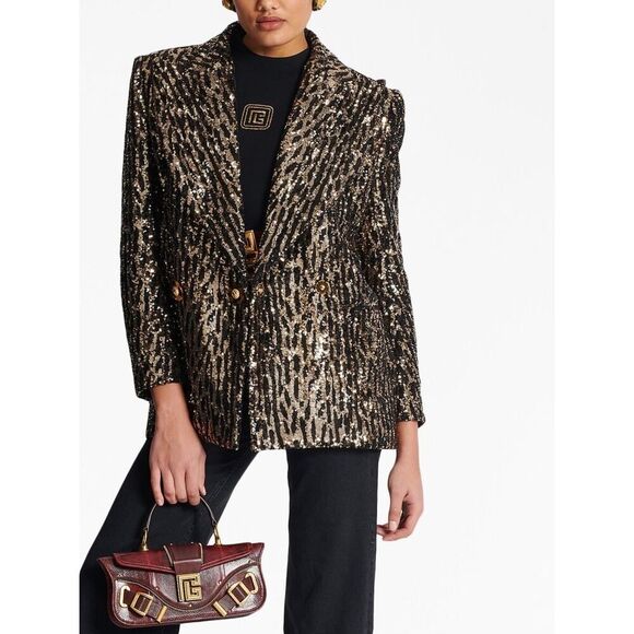 Balmain sequin-embellished double-breasted jacket FR40/US8 - Picture 1 of 14